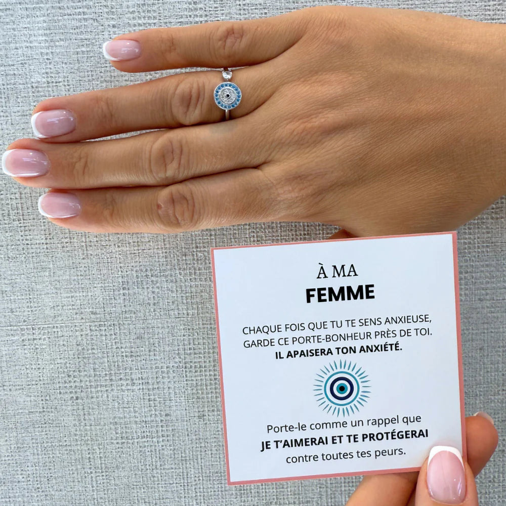 À Ma Femme - Bague Œil Porte-Bonheur I Ajustable