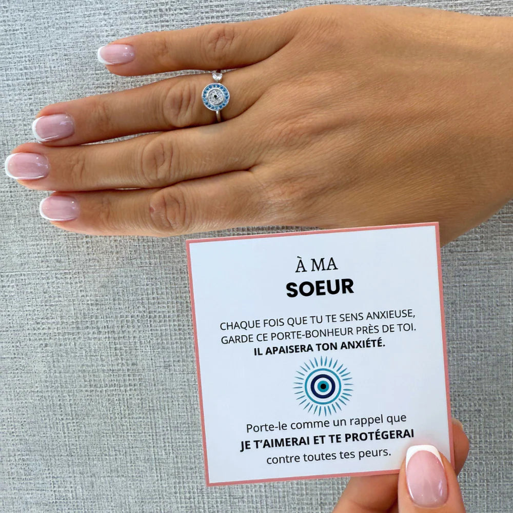 À Ma Soeur - Bague Œil Porte-Bonheur I Ajustable
