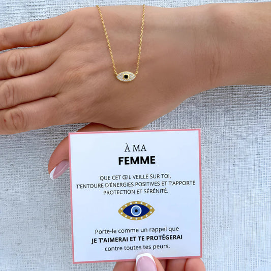 À Ma Femme - Collier Œil Énergie Positive