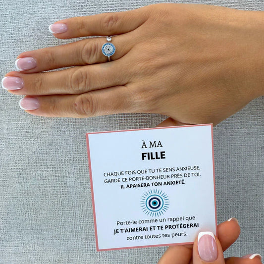 À Ma Fille - Bague Œil Porte-Bonheur I Ajustable