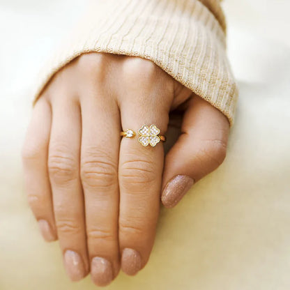À Ma Soeur - Bague Trèfle Porte-Bonheur I Ajustable